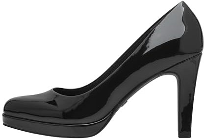 Tamaris Damen Pumps Stilettoabsatz Vegan; Black PATENT, EU 38
