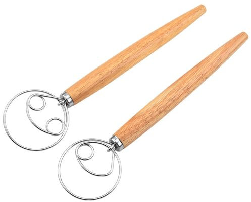 2 Stück Dänischer Schneebesen, Professioneller Dänischer Teigbesen, Brotteig Schneebesen, 13 Zoll Dänischer Schneebesen Mit Holzgriff, Dänischer Schneebesen für Backen Brot Gebäck Dessert Pizzateig