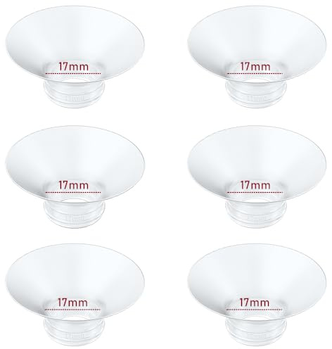 Flange Insert 17mm Compatible with Momcozy M5/M6/M9/Air1/W1/S12 pro/S9 pro/V1 pro/V2 pro Breast Pump Replacement Accessories, for Momcozy Flange Inserts Replacement Parts,6 Piece Set-17mm