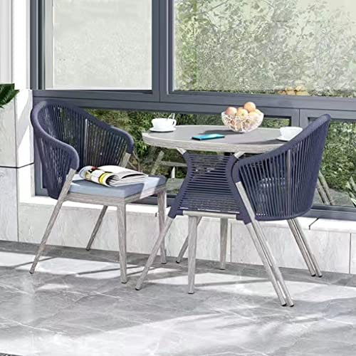 3-teiliges Bistro-Set für den Innenbereich, modernes PE-Set, Glastisch und 2 Stühle, Kleiner Couchtisch für den Balkon, Gartenmöbel