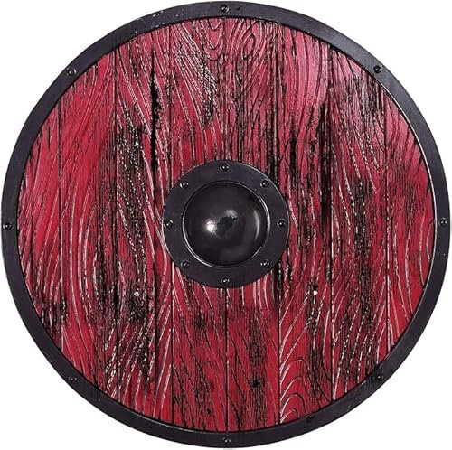 Ragnar Lothbrok Scudo Rosso dei Vichinghi, Rosso, 61 cm