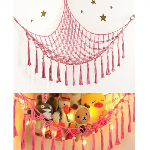 Teddy Hammock - Cuddly Toy Storage for Stuffed Animals X-Large - Soft Toy Net for Teddy Bear - Cute Hanging Plushie Net for Kids Baby Girl Nursery Bedroom Room Decor