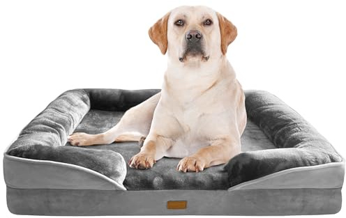 Spotted Play Orthopedic Dog Bed with Sides - Dog Sofa Beds for Extra Large Dogs, Supportive Foam Pet Couch Bed with Washable Removable Cover, Waterproof Lining and