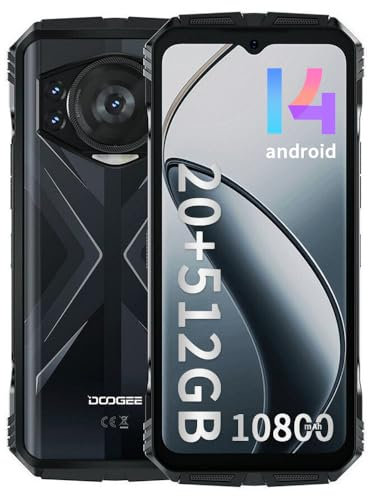 DOOGEE S118 Inteligente Resistente Teléfono Móvile,20GB RAM 512GB ROM Smartphone Libres Android 14,Pantalla Waterdrop HD+ de 6,58,AI Cámara de 50MP+12MP+8MP+32MP, IP68/IP69K/NFC (Plata)