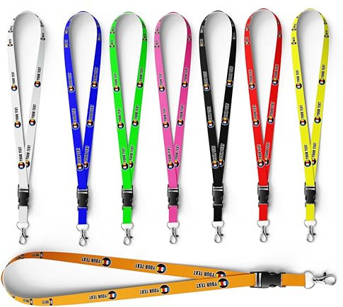 GSCSP Cordon tour de cou personnalisé avec porte-cartes – Cordon de Noël personnalisé, idéal pour cartes d'identité et badges à épingler, Orange, taille unique