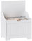 HOMCOM Storage Chest, Storage Trunk with Safety Hinge and U-shaped Cut-out Pull, Wooden Storage Box for Living Room, Entryway, 56.4 x 38 x 56 cm, White
