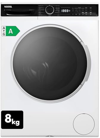 VESTEL VG-WFT2843WA Waschmaschine Frontlader/A / 8 kg / 1400 U/min/Adanced Inverter Motor / 15 Programme inkl. 12 min Kurzprogramm/AquaStop/Weiß
