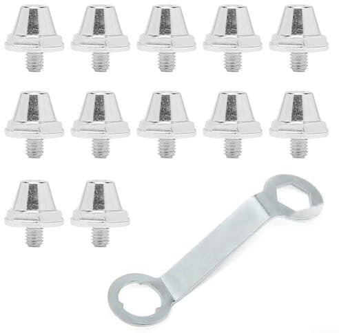 Juego de 12 tacos duraderos de aleación de aluminio para botas de fútbol, puntas de repuesto antideslizantes, para zapatos de senderismo (11 mm)