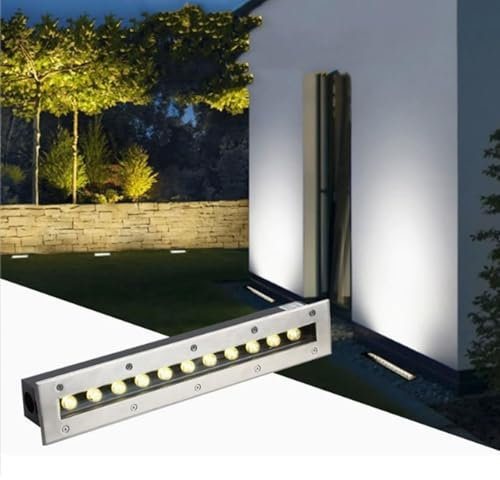 THEGA Spot Encastrable LED Exterieur, Lampe Jardin Enterré, AC85-265V Lèche-Mur D'escalier LED Encastré Extérieur, Projecteur LED Étanche IP65, pour Jardin, Pelouse, L'étang(White Light,6W)