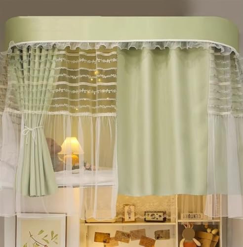 Doppellagiges Etagenbett-Vorhangset – Besticktes Moskitonetz und Verdunkelungsbaldachin für obere/untere Etagenbetten, Sichtschutzbettwäsche für Kinder/Jugendliche (H 47,2 Zoll/120 cm) (eine Farbe, B