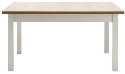 Furn.Design Esstisch in weiß Pinie und Eiche hell, Landhaus Küchentisch ausziehbar 160-200 x 90 cm, Seyne