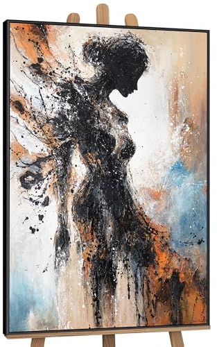 YS-Art Acrylbild Element der Weiblichkeit kunst Schwarzbeigeton Galerie