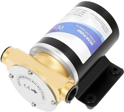 Pompe de cale auto-amorçante 12 V Pompe à eau 23 l/30 l/min, 2850 tr/min, entrée et écoulement d'eau de 0,75 pouces, pour systèmes d'arrosage, irrigation d'eau quotidienne