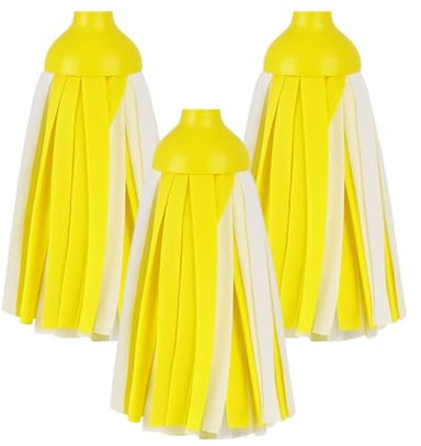 HOMESHOPA Synthetic Floor Mop Head, 3 Pack Yellow Super Absorbent Synthetic Cloth Strands, Versatile Easy-Clean Mop Refill for Home, Office & Commercial Use