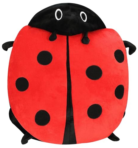 Syglawnd Marienkäfer-Plüsch, Marienkäfer-tragbares Kissen für Kinder, 61 cm, PP-Baumwolle gefüllt, süßes Kostüm, weich, entspannend, Kristall-Samt-Plüsch, Kostüm
