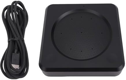 EIMSOAH Conference USB Microphone, 6 Mic Array with 10m Pickup Diameter 360 Degree Voice Pickup Noise Reduction, for Video Conferences Online Education Meeting Room Business Trips
