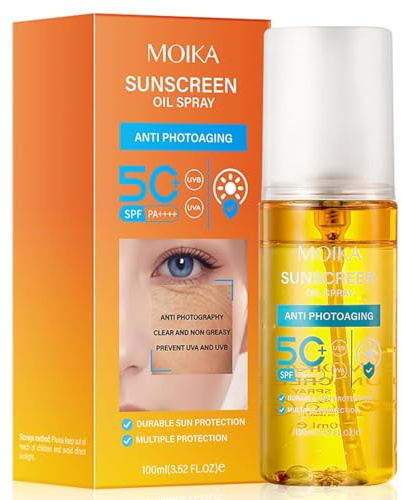 Sonnenspray LSF 50, 100ml Sonnenschutz Spray 50 Wasserfest | Sonnencreme Spray Sonnenöl, Sonnenschutzspray, Spfspray, Sonnenspray Transparent für umfassenden Schutz