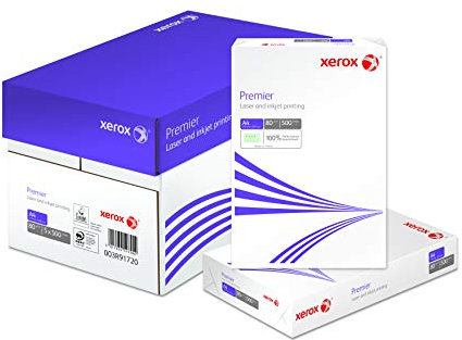 Xerox 003R91720 Premier Kopier-/Drucker-/Universalpapier, DIN A4, 80 g/m², Karton mit 5 Pack a 500 Blatt, weiß
