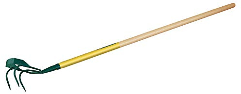 Leborgne, Griffe Piocheuse 3 dents Spatulées Avec Grattoir Manche Bois Certifié PEFC 100%, Manche extra-long, Grattoir intégré, dents spatulées pour améliorer le rendement, Manche percé