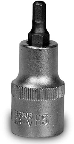 5 mm Innensechskant Einsatz/Steck-Nuss Schlüssel für Innen-6-kant Schrauben Steckschlüssel-Einsatz Schraubenschlüssel Schraubendreher-Einsatz 1/2 Cr-V Stahl