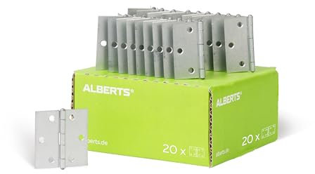 Alberts 850265 Scharnier | quadratisch | galvanisch gelb verzinkt | 51 x 51 mm | 20er Set