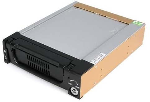 StarTech.com SATA HDD Mobile Rack Enclosure Black Aluminum 5.25in Rugged, DRW150SATBK