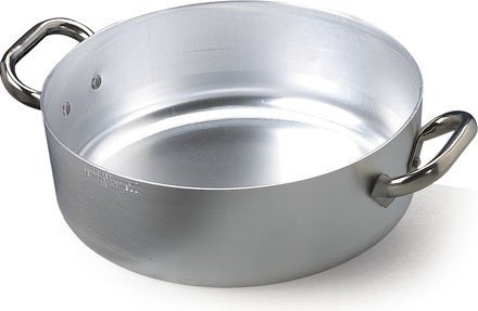 Agnelli ALMA10655 Cacerola Baja con 2 Asas en Acero, Aluminio Profesional 3 mm, 55 cm