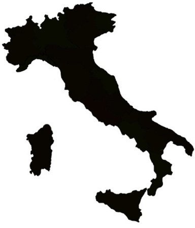 2x Auto Aufkleber Italien ITALIA Car Sticker Italy (Schwarz, ca. 11x10 cm)