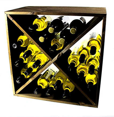 Wine Rack Cube - Assembled - Dark oak stain