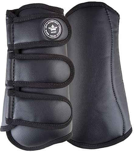 PFIFF 101778 Gamaschen Galena, Feste Kunststoffschale Soft-Innenfutter, Vorderbein Schwarz Full