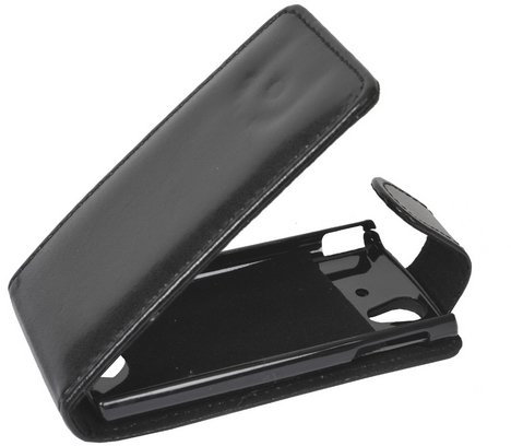 Mobilfunk Krause - Flip Case Etui Handytasche Tasche Hülle für Sony Ericsson Xperia Ray (Schwarz)