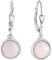 Zeeme Gemstones Damen Ohrringe 925/- Sterling Silber 2,7cm Rhodiniert Rosenquarz weiß 360230350