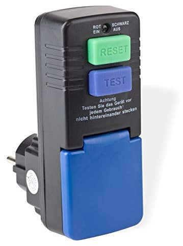 DEMA FI Schutzschalter 30 mA 230 V, Fehlerstromschutzschalter, Personenschutz, schnelles Abschalten, mit Testtaste & Anzeige für Bad, Baustelle, Industrie