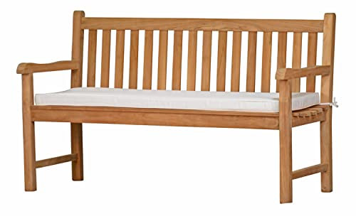 Kai Wiechmann Auflage Gartenbank Bankauflage 140 x 47 cm weiß 100% strapazierfähiges Polyester