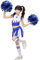 LOLANTA Mädchen Cheerleader Kostüm Schulkind Cheer Kostüm Outfit Karneval Kostüm(blau,146-152,Etikettengröße 150)