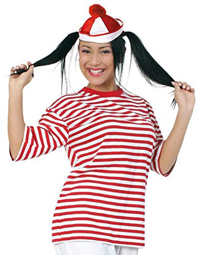 KarnevalsTeufel Kurzarm Ringel-Shirt rot/weiß | 100% Baumwolle, Größe M - XXL | Karneval, Fasching, Matrose, Freche Göre, Clown (X-Large)
