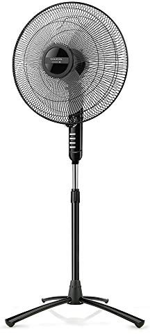 Taurus - Ventilador de Pie Bergen 16C 45W | 3 Aspas 40 cm | 3 Velocidades | Oscilación Automática | Inclinación y Altura Ajustables | Temporizador 2h | Base Cruzada Estable | Silencioso | Negro