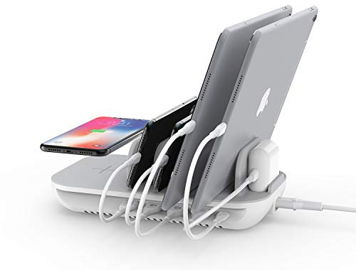 SOOPII 70W Charging Station for Multiple Devices,5 Port Charging Dock with 15W Wireless Charger, 25W USB C PD/PPS Fast Charging for Galaxy,lPad,lPhone 15/14/13/Xs/Max