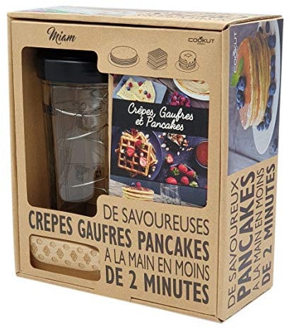 COOKUT - Miam Shaker – Machen Sie einen perfekten Pfannkuchen- oder Pfannkuchenteig in weniger als 2 Minuten – praktisch, ohne Roboter und Schmutz, ohne Waage oder Utensilien – einfache Aufbewahrung –