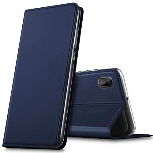 Verco Handyhülle für Samsung A10, Premium Handy Flip Cover für Samsung Galaxy A10 Hülle [integr. Magnet] Book Case PU Leder Tasche, Blau