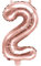 Folienballon Zahl 2 in Roségold 35cm Luftballons Party Deko