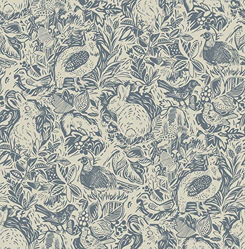 NuWallpaper Blue Terrene Peel and Stick Wallpaper, Blue Abstract Removable Contact Paper for Walls, Self Adhesive Wall Covering for Bedroom Living Room Accent Wall