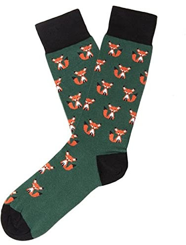 Jimmy Lion Calcetines Fox en color Verde, fabricados en algodón peinado de primera calidad.Talla 36-40 en media caña.