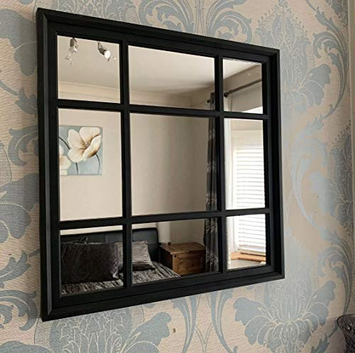 Window Black Soho Style Indoor/outdoor Garden Mirror Hallway Vanity Wall Elegant Vintage Style Gift