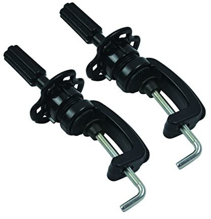 YANTAISIYU 2 Pieces Wig Head Stand Cosmetology Mannequin Holder Clamp Manikin Training (Black)