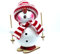Kaladia - Rauchmann/Räucherfigur aus Holz - für Räucherkerzen Größe M - Motiv: Schneemann als Skiläufer - Größe: ca. 12 cm