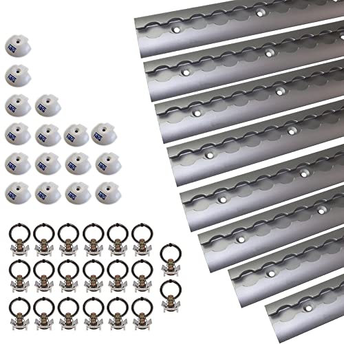 NTG 8 STK Airlineschiene 1m / 1000mm halbrund Alu m. Fittingen -TÜV Zertifiziert- Sparsetauswahl Anhängerzubehör Ladungssicherung Zurrschiene Aluschiene LKW Transporter - m. Bohrungen Silber eloxiert