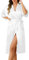 Lovasy Kimono Femme Peignoir Bride Femme Satin Kimono Mariee Sexy Léger Col V Robe de Demoiselle d'honneur Robe de Chambre,Blanc,L