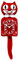 KIT CAT Klock Space Cherry Red 39,4 cm hoch BC-52