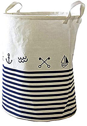 TOEFIT Baby wäschekorb wäschekorb Stoff Babykorb zur Aufbewahrung von Kleidung Canvas Aufbewahrungskorb Korbspeicher Stoffaufbewahrungskorb Spielzeugkorb Stripe